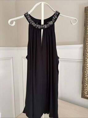 Kobi Halperin Black Beaded Halter Neck Tank